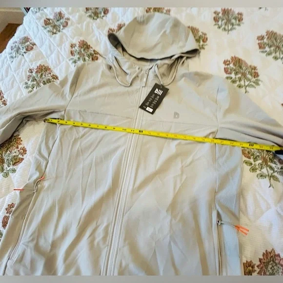 Rain coat Light Gray Hooded Athletic Jacket women XL gorpcore - Picture 4 of 7